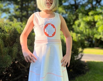Vestido veraniego sin mangas para niña Orange Droid (AOP)