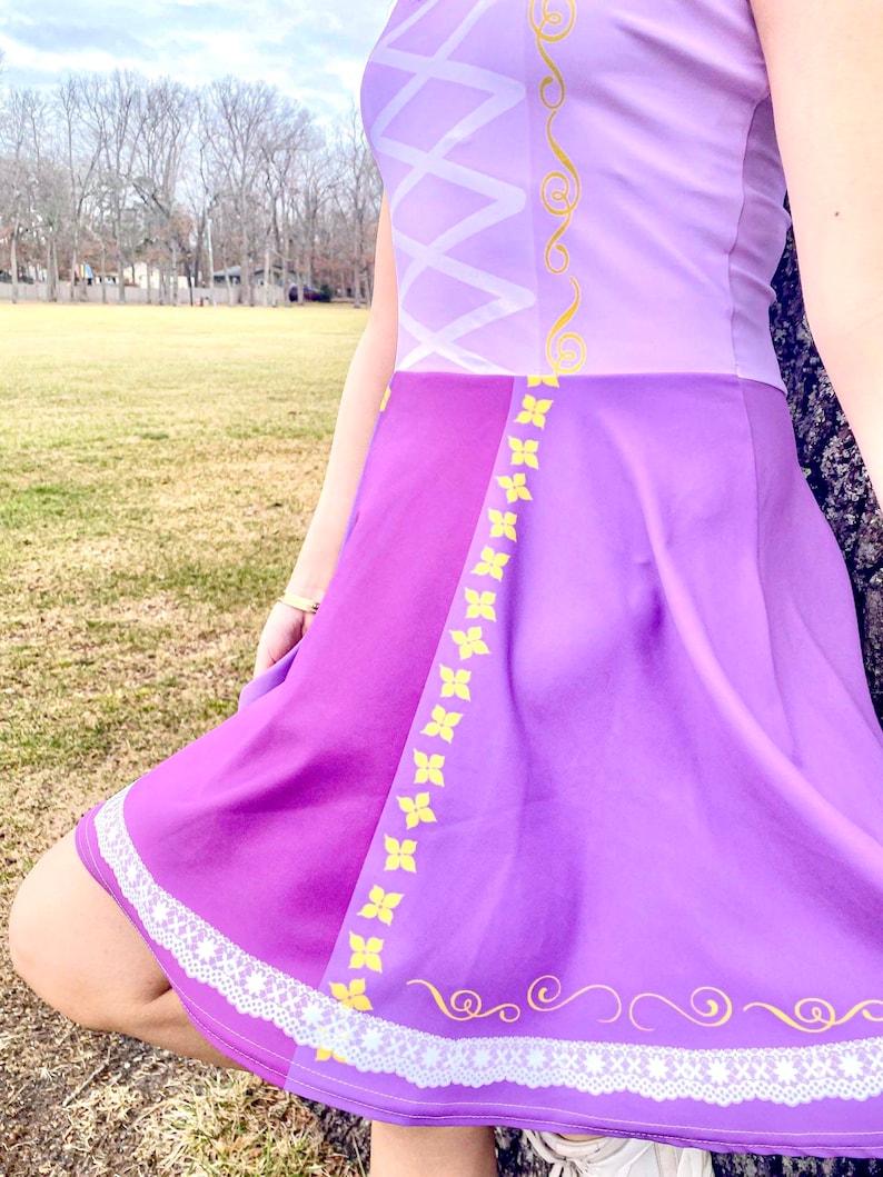 Vestido skater inspirado en Rapunzel imagen 5