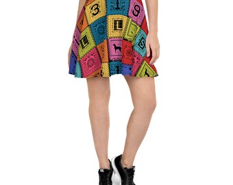 Poco Loco Papel Picado Skater Skirt- Running Costume, Bounding, Cosplay