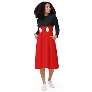 Mrs. Mouse long sleeve midi dress