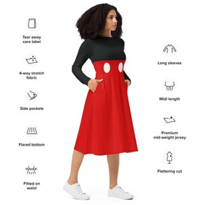 Mrs. Mouse long sleeve midi dress