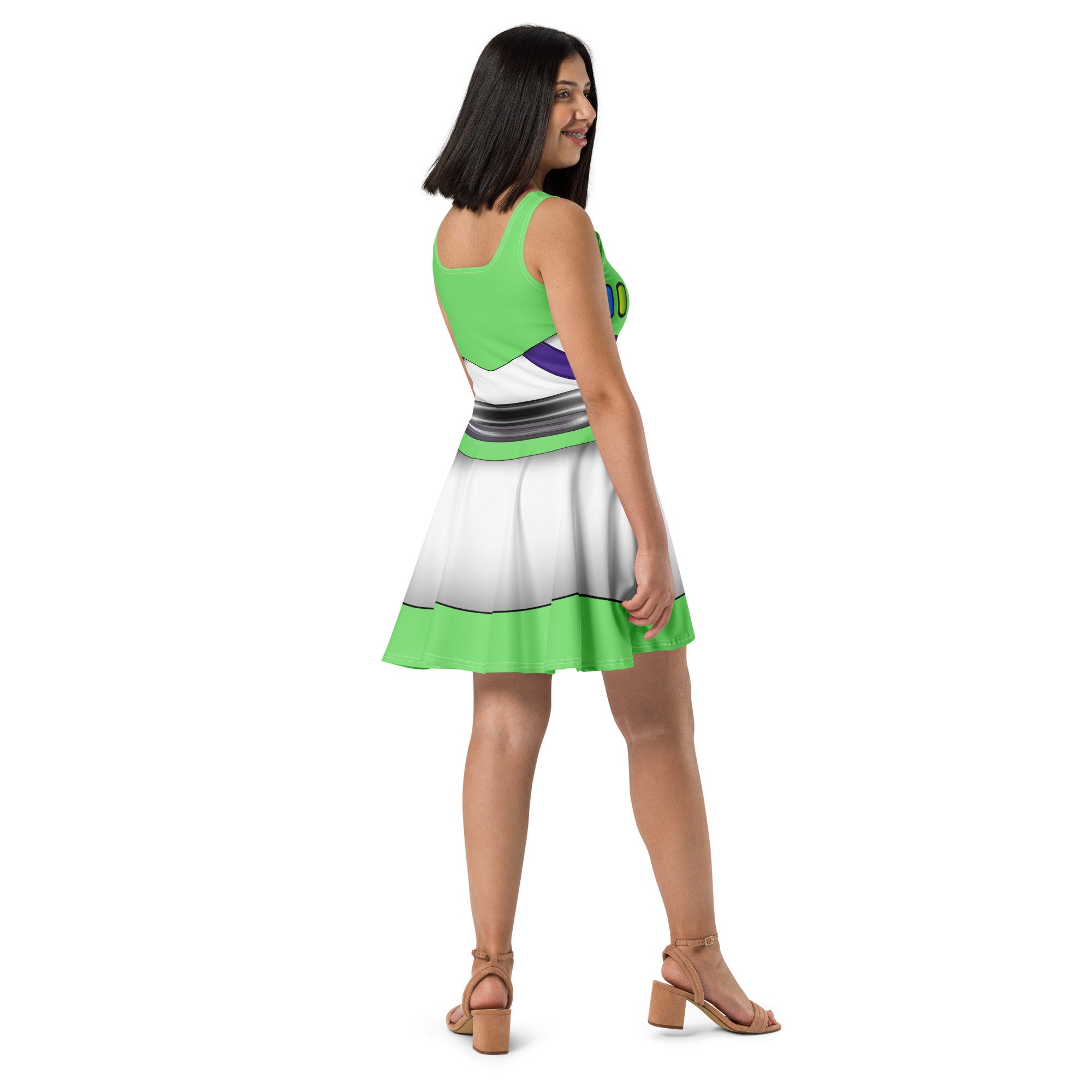 buzz lightyear skater dress Buzz Lightyear Costume Skater Dress, Disneybound Space Ranger Cosplay Outfit, Disney Running Women Dress, Toy Story Dress, Gift For Her