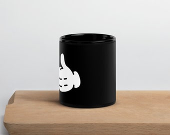 Taza Pulgares arriba negro brillante