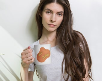 Hi Dad Soup White glossy mug