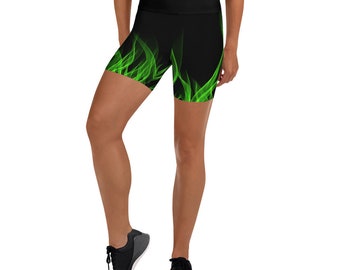 Short de yoga flamme verte