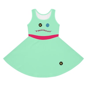 Vestido de niña inspirado en Scrump, camiseta de peluche de Lilo, top de personaje de dibujos animados, ropa con temática hawaiana, regalo para amantes de Stitch