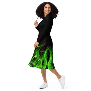 Evil Queen long sleeve midi dress- Costume, Bounding