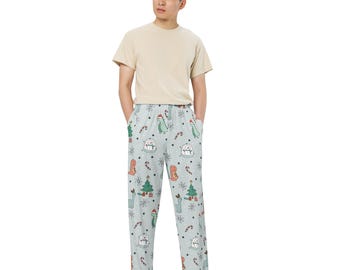 Christmas Dino unisex pyjamabroek met wijde pijpen **extra lang**