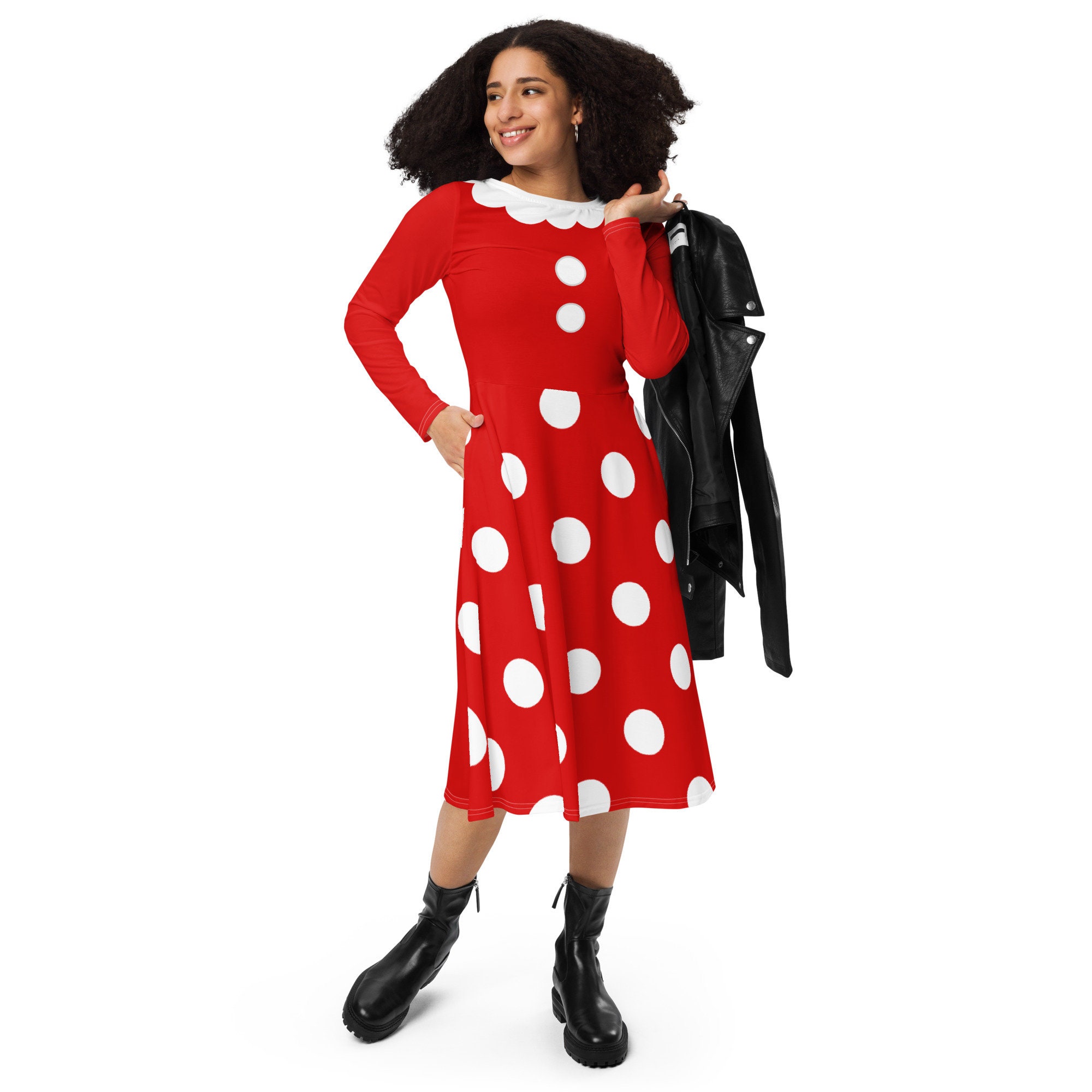 minnie mouse long sleeve dress Minnie Mouse & Friends Toddler Girls Allover Print Dress with Long Sleeves, Sizes 12M-5T
