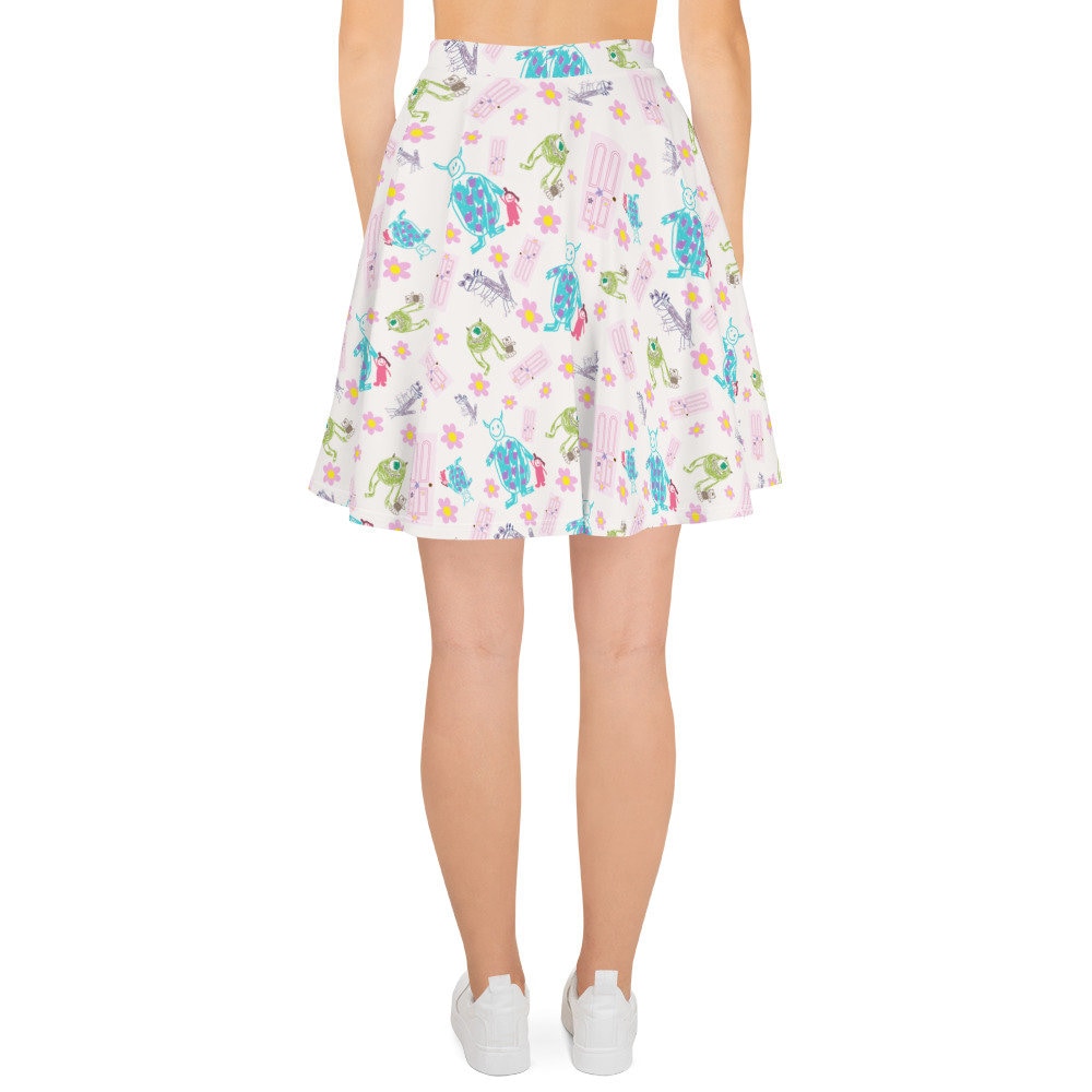 Discover Boo Drawing Skater Skirt, Women's Skater Skirt