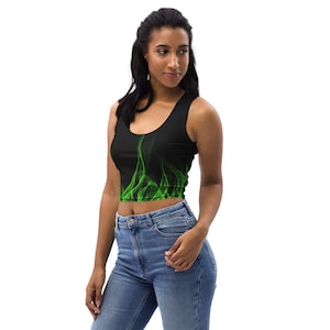 Grüne Flamme Crop Top