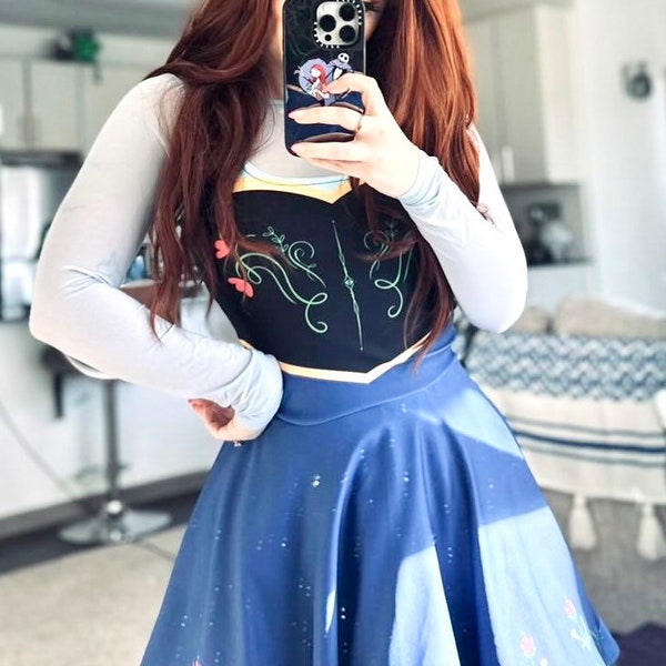 Robe patineuse Anna, robe de princesse pour les voyages, cosplay