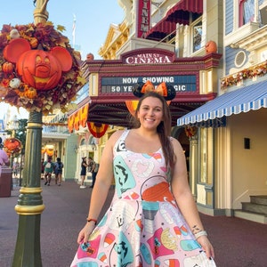 Vintage Halloween Buckets- Pink Skater Dress