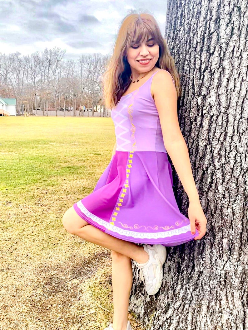 Vestido skater inspirado en Rapunzel imagen 7