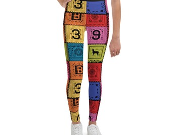 Poco Loco Papel Picado Youth Leggings- Bounding, Cosplay, Costume