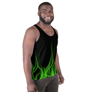 Green Flame Unisex Tank Top
