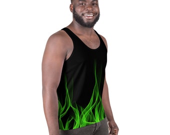 Green Flame Unisex Tank Top