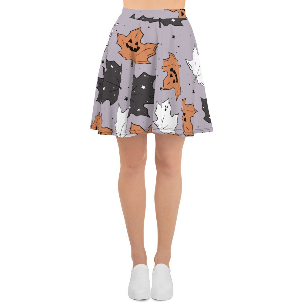 Discover Halloween Maple Leaves Skater Skirt, Women's Skater Skirt