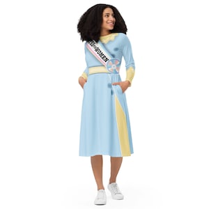 Women's Suffrage long sleeve midi dress- cosplay, bounding, costume