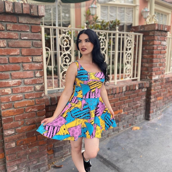 Inspired Patchwork Skater Dress