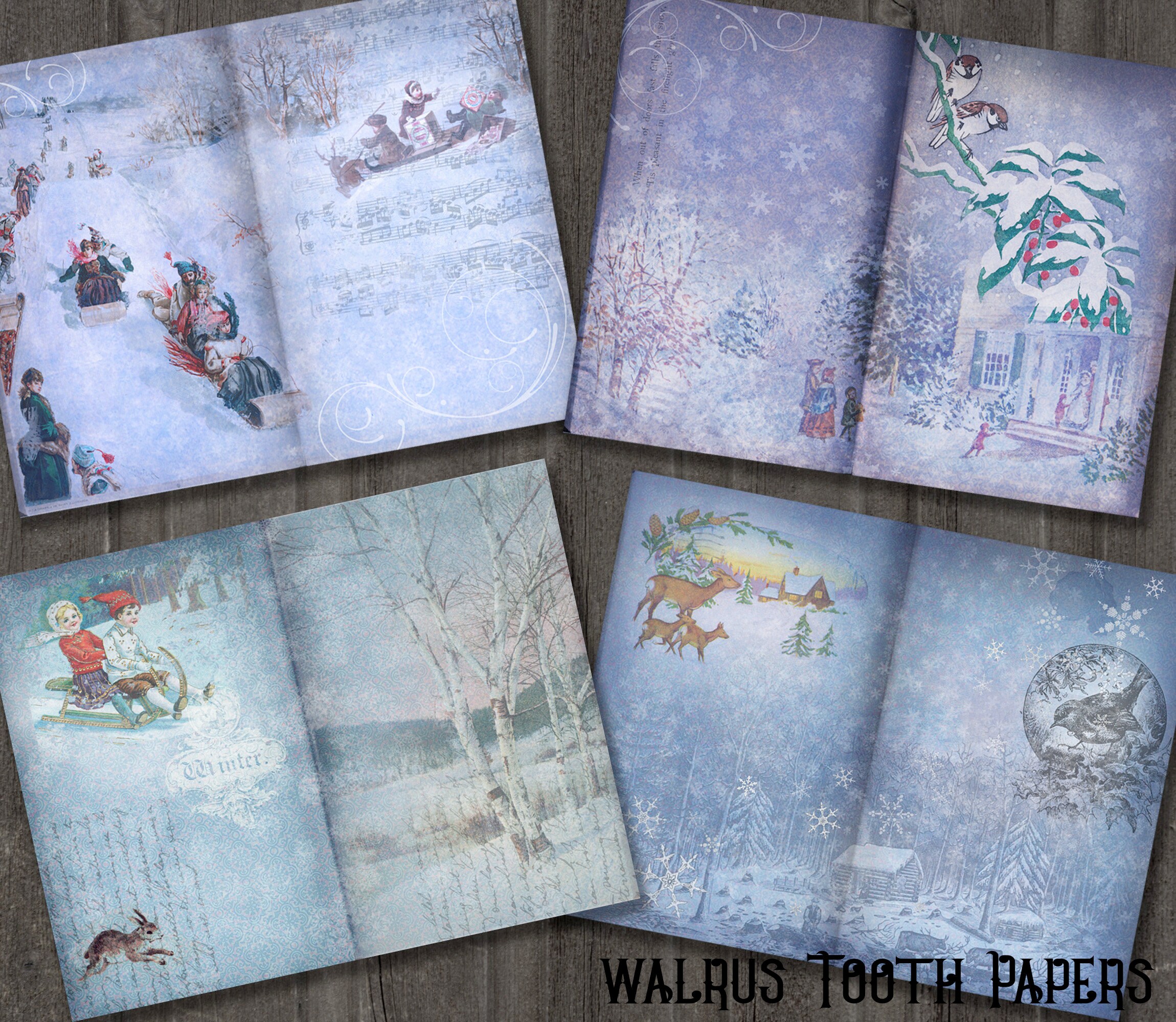 WINTER WONDERLAND Printable Junk Journal Kit, Instant Download, Digital ...
