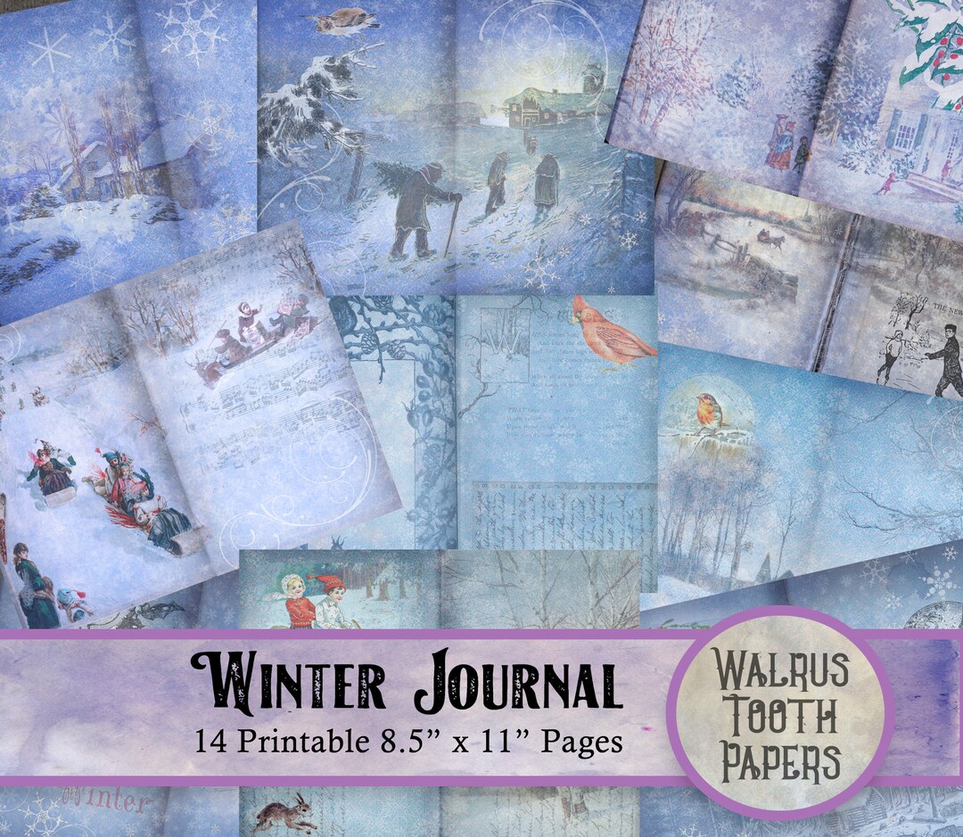 WINTER WONDERLAND Printable Junk Journal Kit, Instant Download, Digital ...