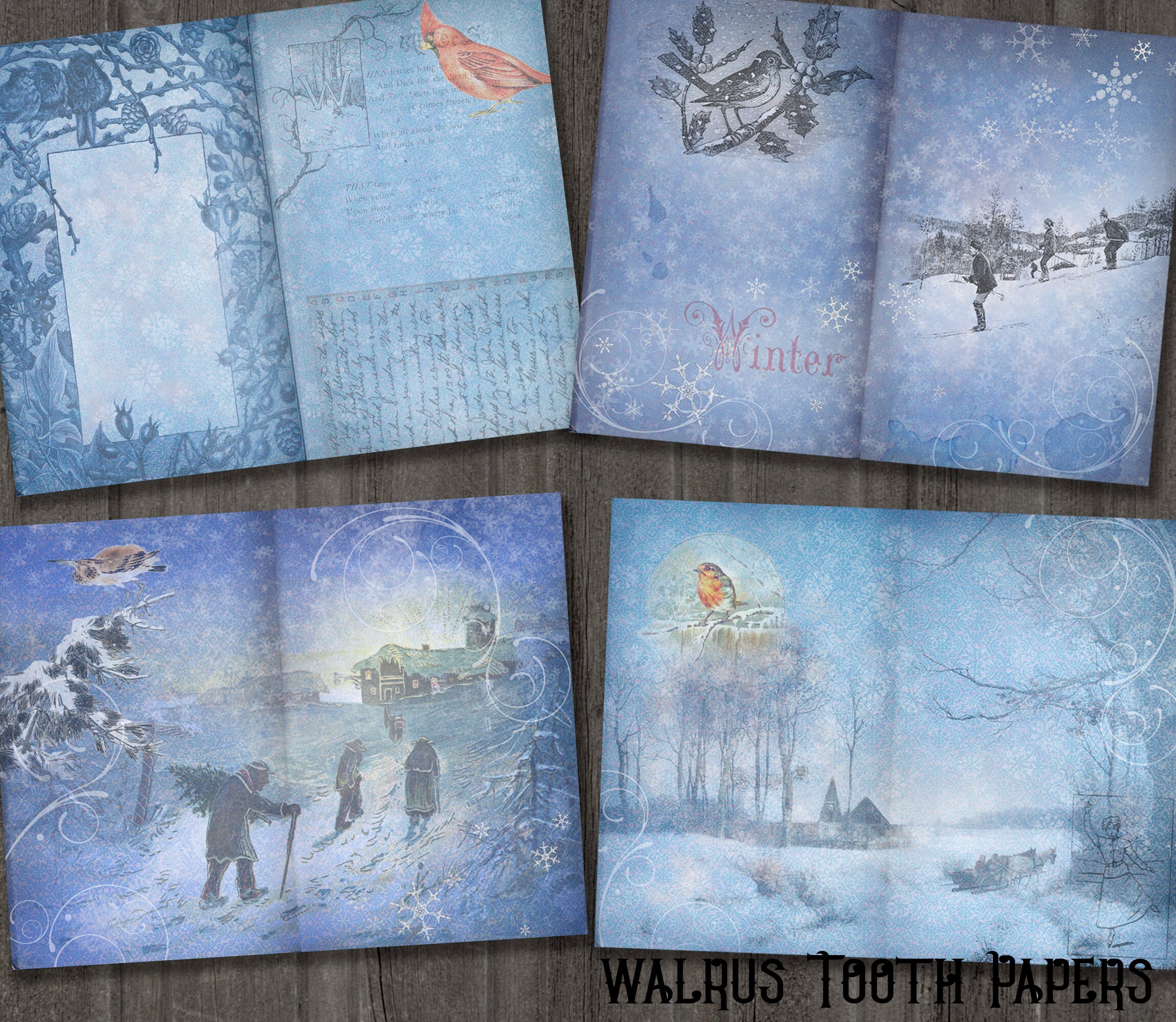 WINTER WONDERLAND Printable Junk Journal Kit, Instant Download, Digital ...