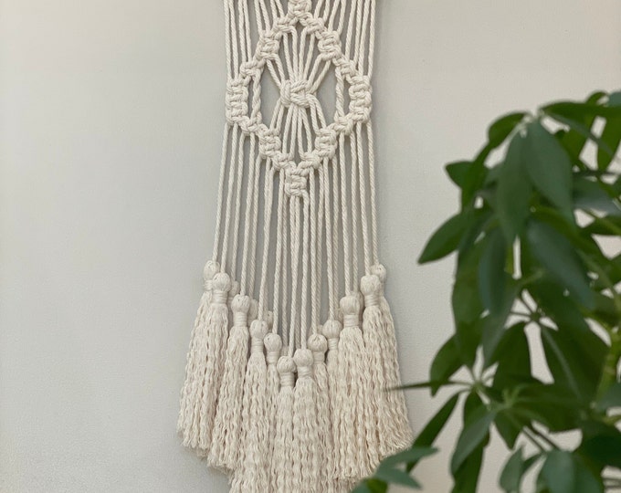 Macrame wall hanging custom color choices Second wedding anniversary cotton gift for women, boho decor wallhanging small size