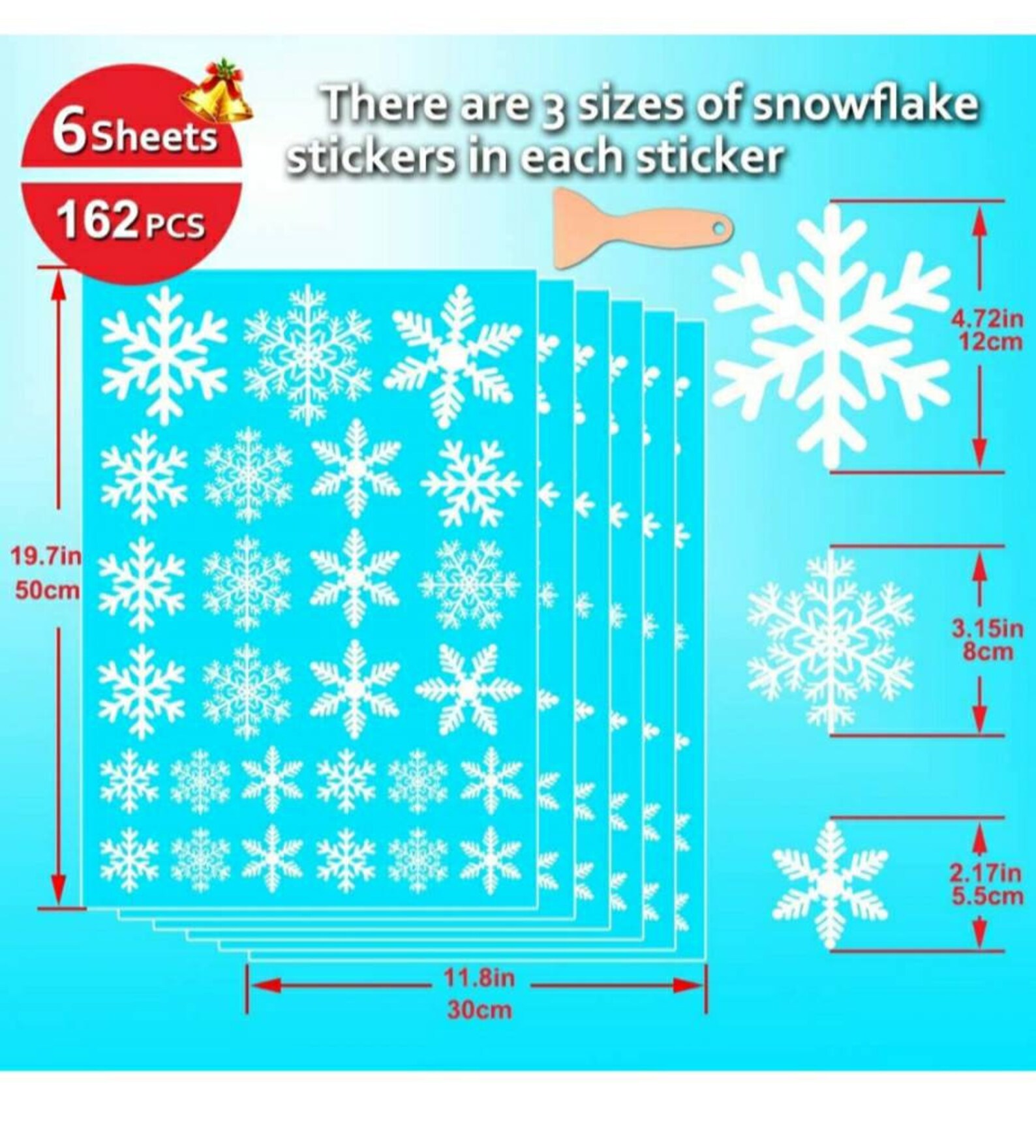 162 Reusable White Christmas Snowflake Window Stickers Self Etsy