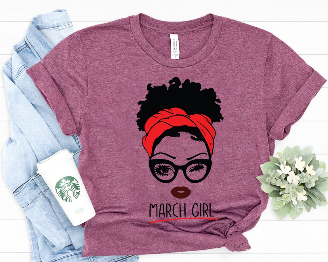 Download March Girl Svg Woman With Glasses SVG Girl With Bandana | Etsy