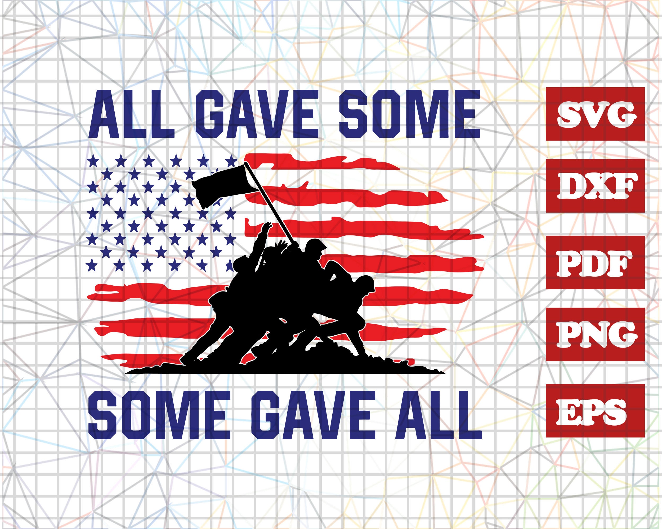 Some gave all all gave some svg american flag 4th of july etsy