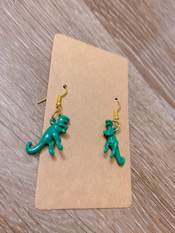Mini Dinosaur Earrings Green Dinosaur Earrings TRex Etsy