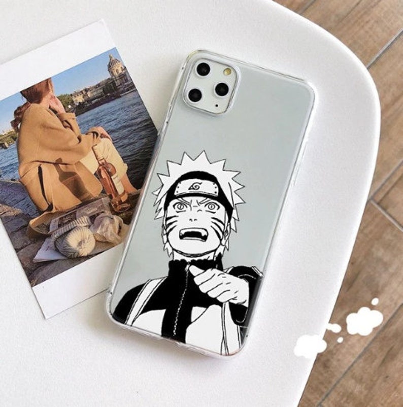 Anime Phone Case Stylish Cartoon Black And White Anime For Etsy