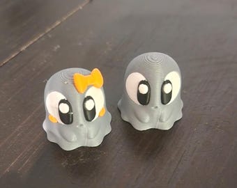 Mini fantasma impreso en 3D / Linda decoración de Halloween / Figura de fantasma pequeña / Amigable de escritorio / Decoración de estante
