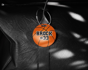 Basketball Custom Bag Tag, Youth Sport, Basketball Bag, aluminum bag tag, waterproof, Personalized