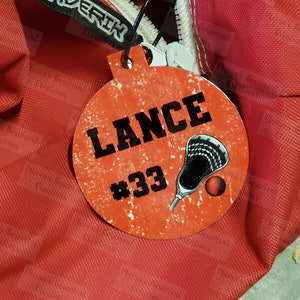 Lacrosse Custom Bag Tag, Youth Sport, Lacrosse Bag, aluminum bag tag, waterproof, Personalized