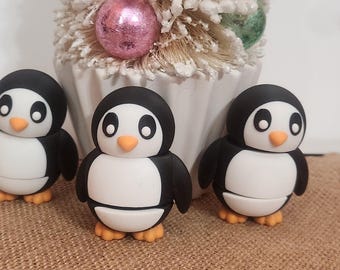 3D-geprinte gelede pinguïn • Poseerbaar pooldierspeelgoed • Schattig bureaumaatje • Flexibele fidget • Uniek cadeau voor pinguïnliefhebbers