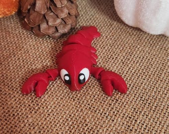 3D Printed Articulated Lobster • Poseable Ocean Animal Toy • Flexible Desk Buddy • Fun Fidget • Unique Gift for Lobster Lovers