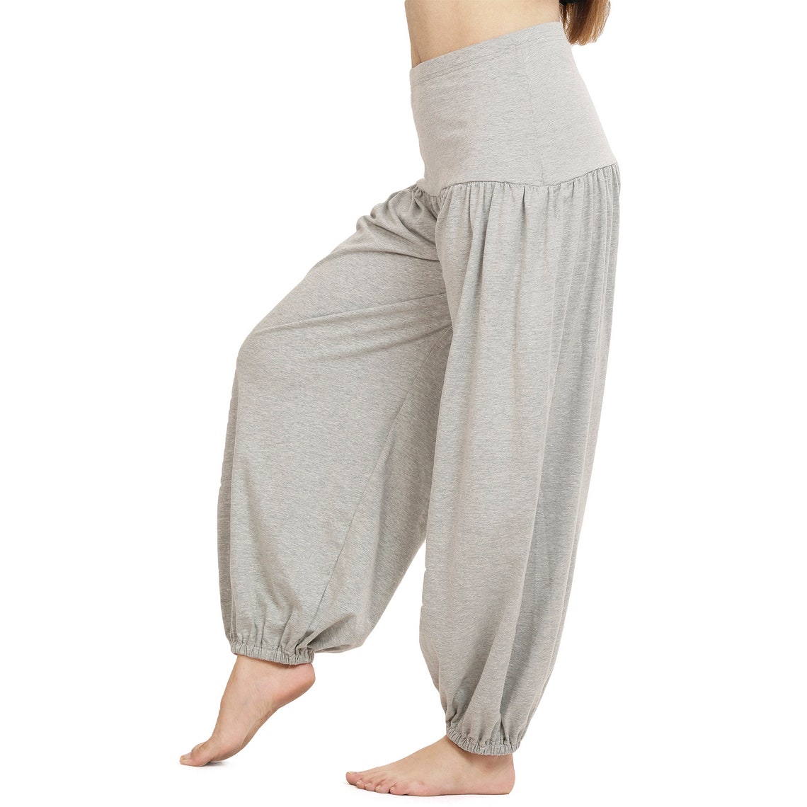 Ahikah Organic Cotton Knit Harem PantsYoga wear with Elastic Etsy