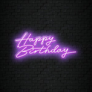 Happy Birthday Neon Sign Personalize LED Neon Signs Light for Wedding Party Home Decor Customize Neon Sign Bar Store Logo Neon Sign