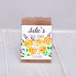 Personalized soap shower favors with Hand-Painted labels Bridal shower favors Baby shower favors Wedding soap favors Natural soap favors
