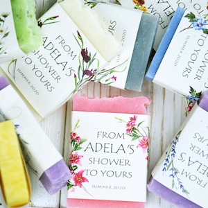 Flower soap shower favors Bridal shower favors Wedding soap shower favors Floral shower favors Floral party favors Personalized soap favors