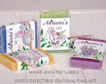 Personalized Koala Bear baby shower soap favors Custom baby party favors Koala birthday party favors Koala baby shower soap Baby soap favors