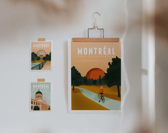 Illustration de La Biosphère de Montréal, affiche en 4 formats différents, impression d&#39;art