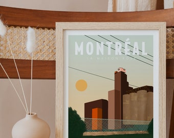 Illustration de la Maison Rose, affiche en 4 formats différents, impression d&#39;art