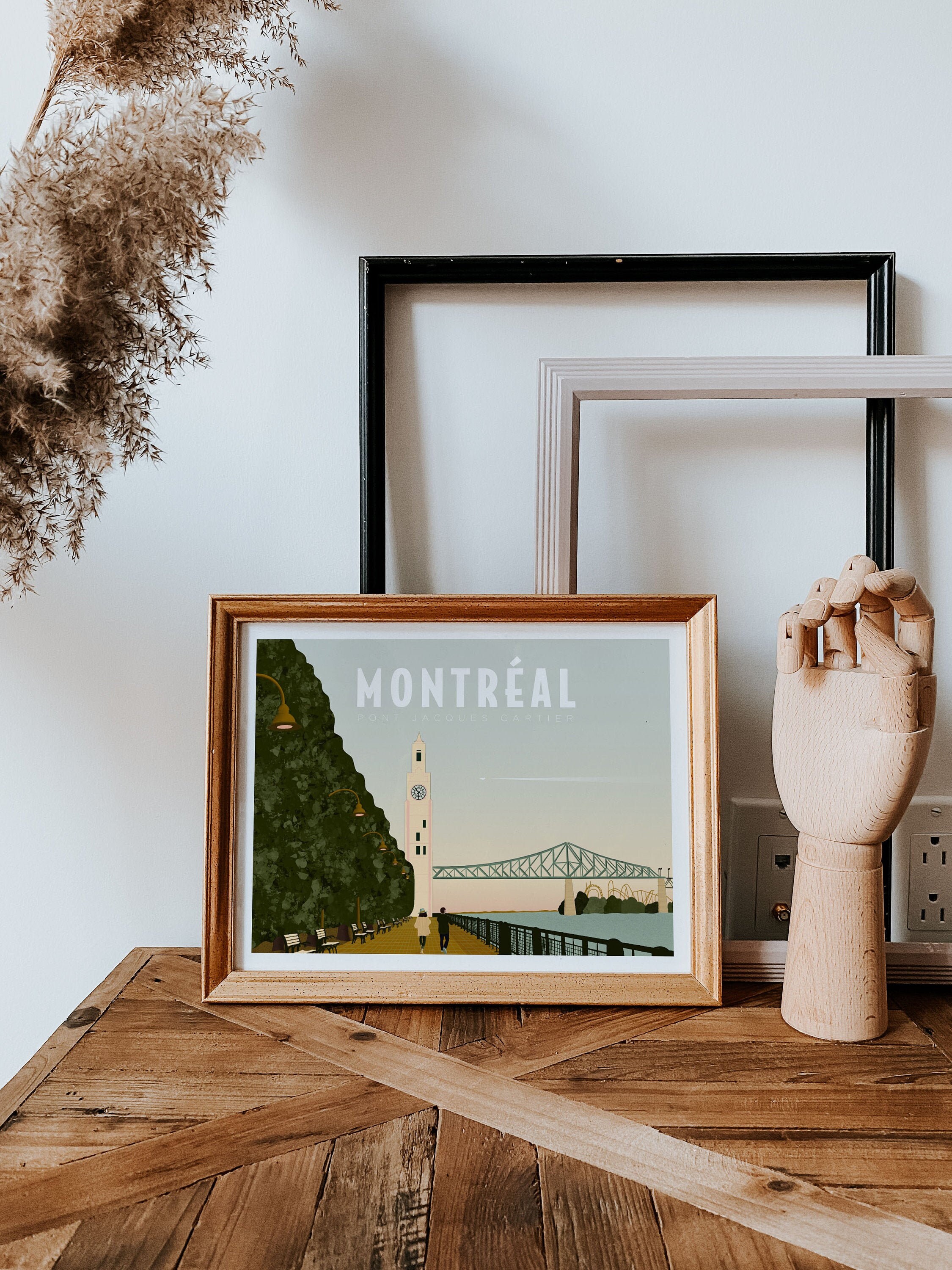 Illustration de L'Horloge de Montréal, affiche en 4 formats différents, impression d'art