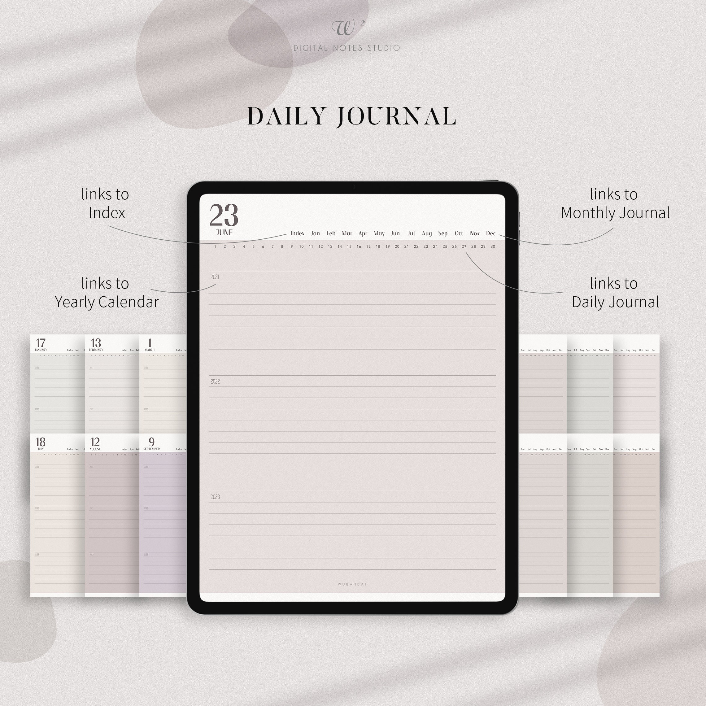Digital 3 Year Diary 2021-2023 Digital Yearly Monthly | Etsy UK