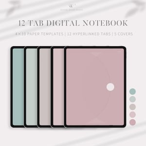Carnet de notes numérique : 12 modèles avec hyperliens pour Goodnotes, Notability (PDF)
