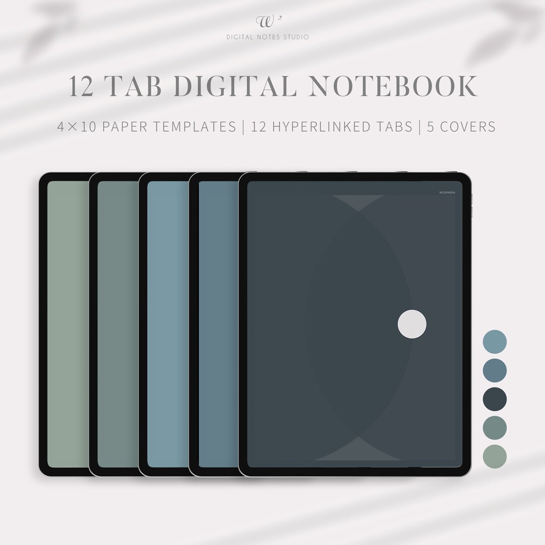 12-tab Digital Notebook: Hyperlinked Digibujo for Goodnotes (PDF) - Etsy