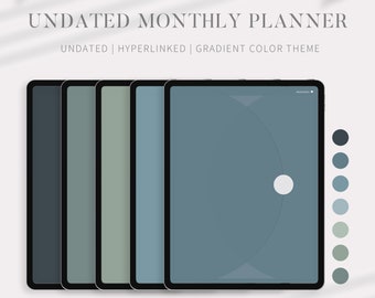 Iridescence Undated Monthly Planner: Minimalist Digital Planner (PDF)